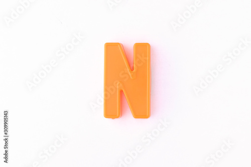 Isolated colorful letter over white background