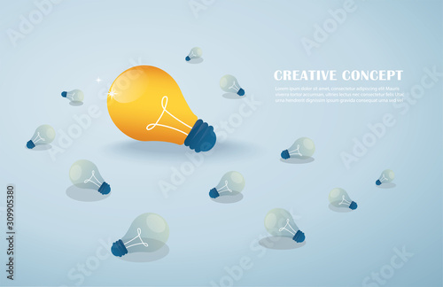 creative idea concept, light bulbs background vector illustration EPS10