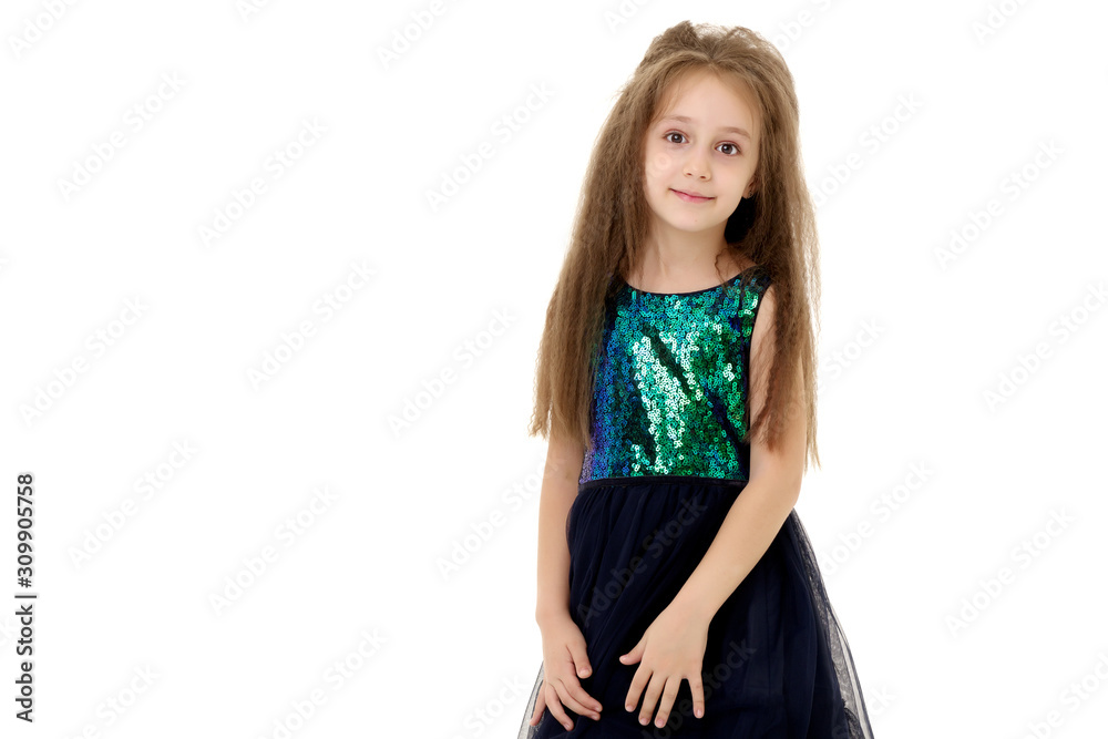 Elegant girl in a dress. Elegant girl in a dress.