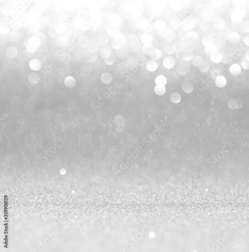 white and silver bokeh abstract background