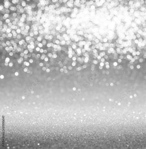 white and silver bokeh abstract background