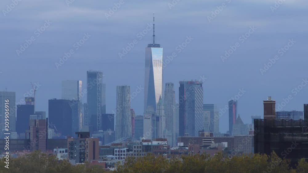 Manhattan skyline, as seen from a rooftop in Brooklyn, New York, 29th October 2018 Manhattan skyline, as seen from a rooftop in Brooklyn, New York, 29th October 2018