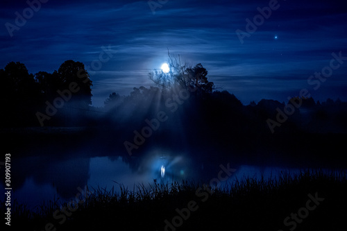 Fotografie Night landscape and moonlight