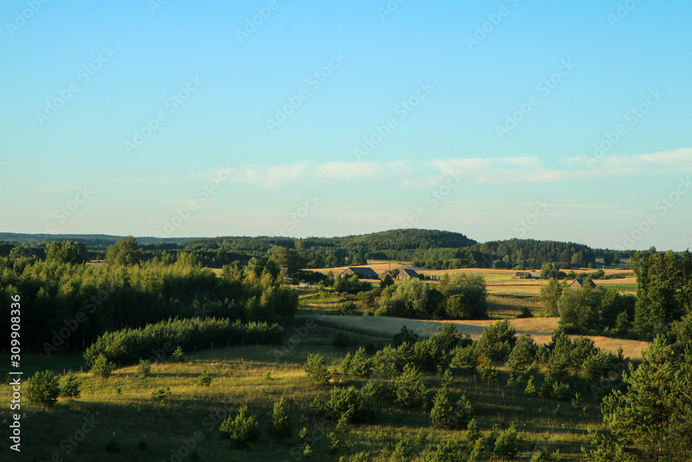 The picture from the Lithuanian countryside taken from the Snaigynas-Veisiejai Observation Tower. 