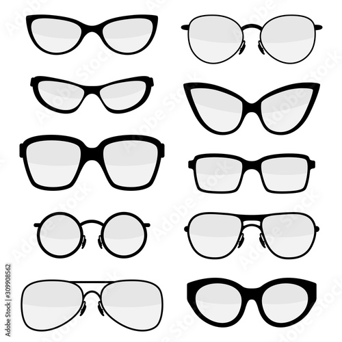 Set of stylish glasses.