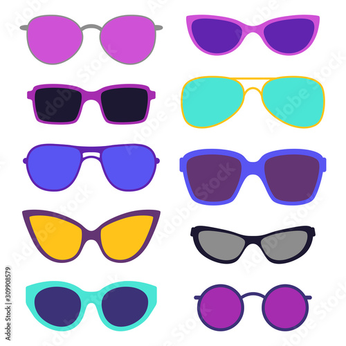 Set of stylish sunglasses.