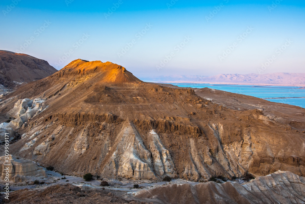 Cliffs and landscape view near Dead Sea