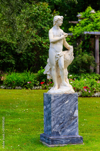 Marble statue of Ganymede in Catherine park at Tsarskoye Selo in Pushkin, Russia