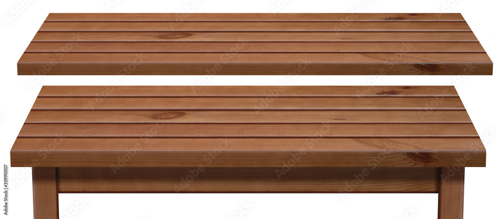 wooden table top and shelf isolated on white wooden table top and shelf isolated on white