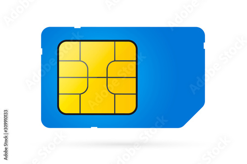Sim Card. Mobile Cellular Phone Sim Card Chip. Realistic SIM CARD symbol for your web site design, logo, app, UI. Mobile telecommunications technology symbol. Vector illustration