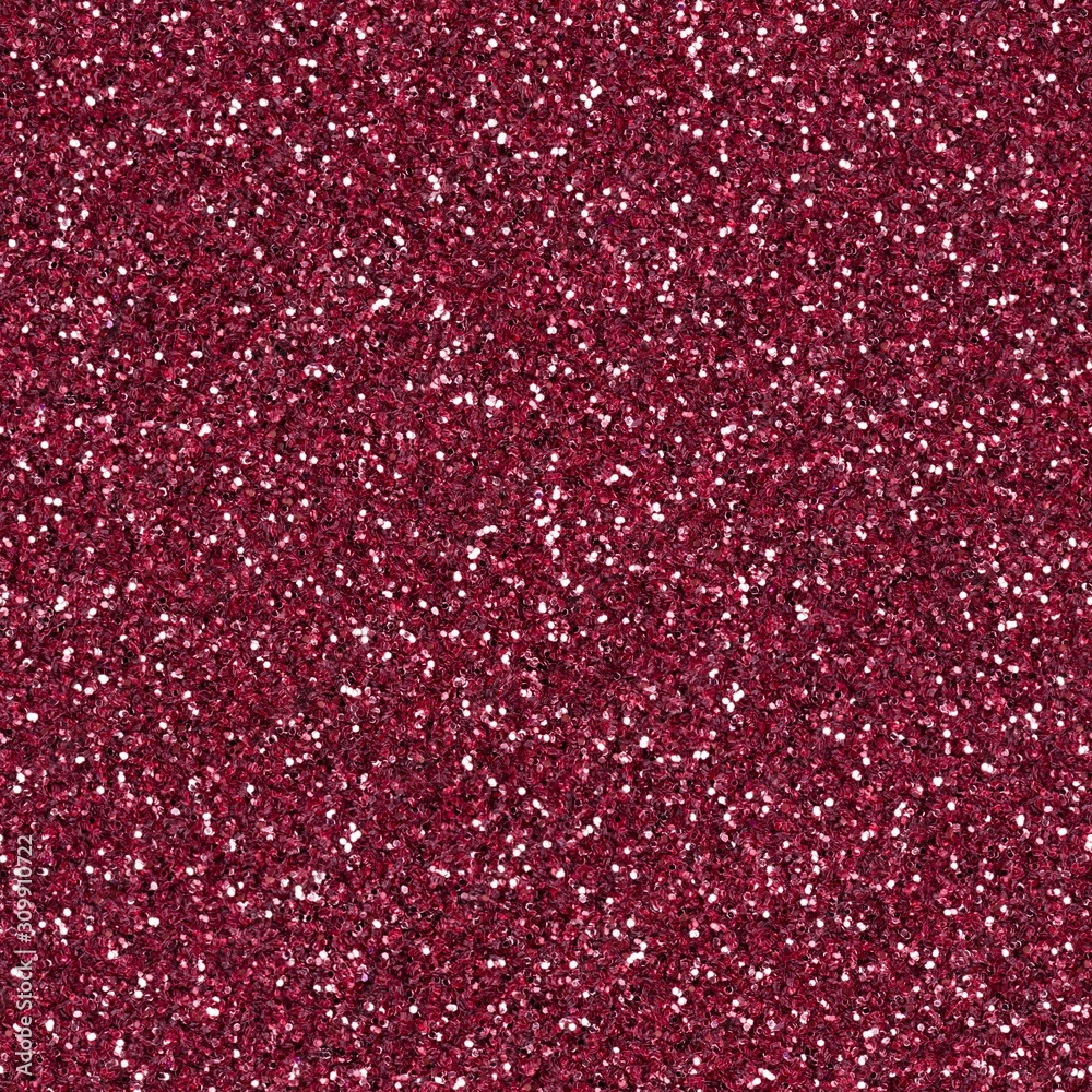 Bright light red glitter, sparkle confetti texture. Christmas abstract background, seamless pattern.