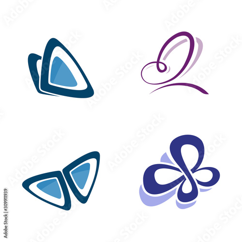 Abstract women face and butterfly logo , butterfly logo vector,