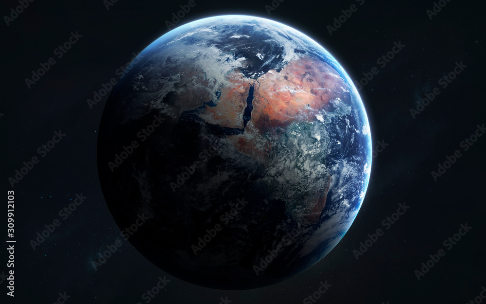 Highly detailed Earth planet render. Elements of this image furnished by NASA