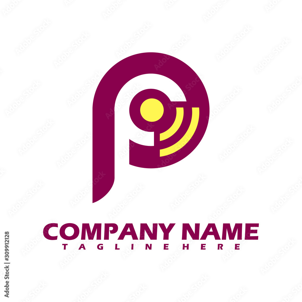 P. P monogram logo. P letter logo design vector illustration template