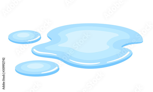 Fotografia Water spill or puddle vector icon