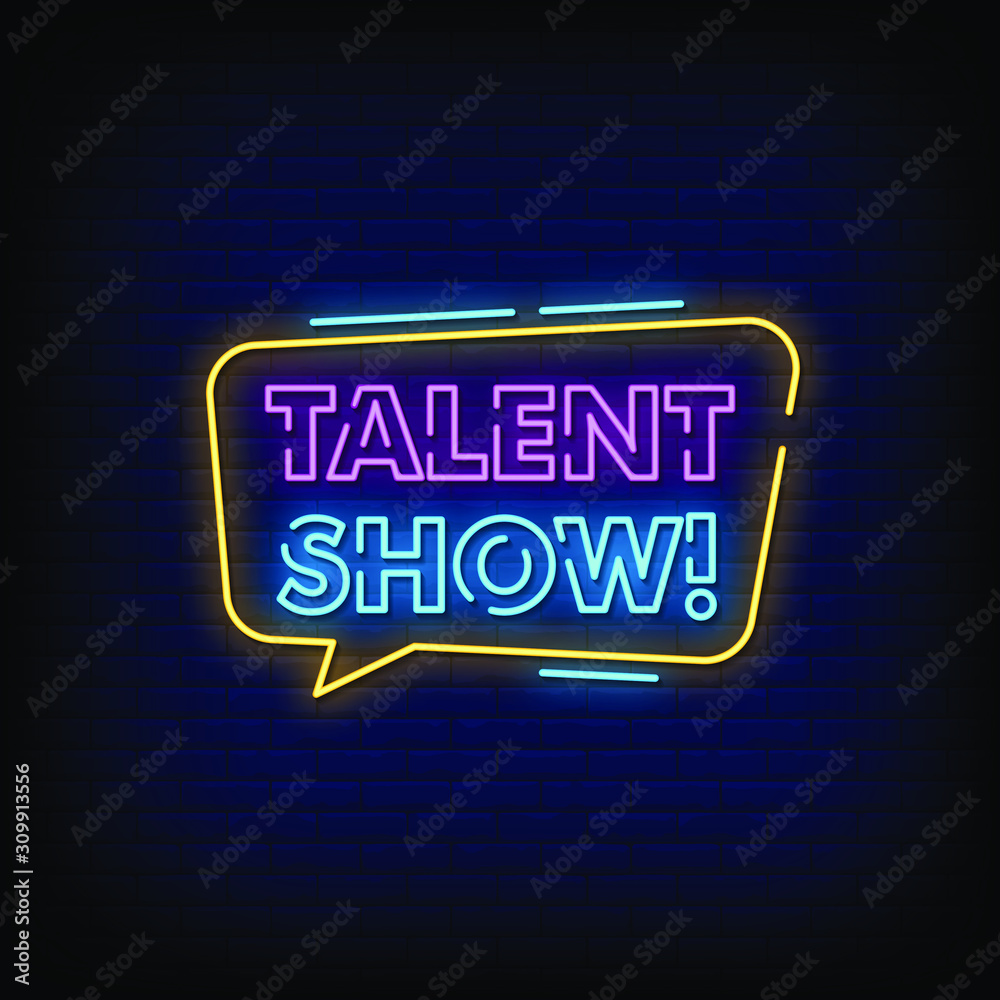 Talent Show Neon Signs Style Text Vector Talent Show Neon Signs Style Text Vector