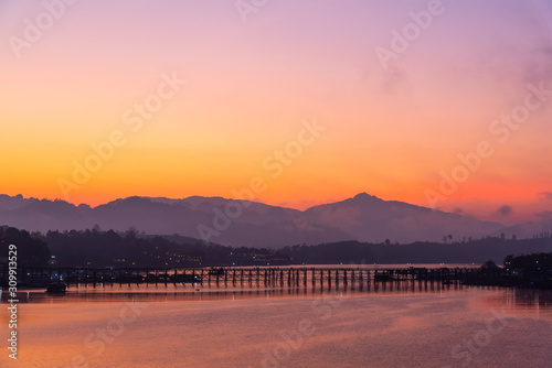 Beautiful view of Mon wooden bridge © goldquest