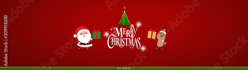 Christmas Greeting Card. Christmas Background with Merry Christmas lettering  vector illustration.