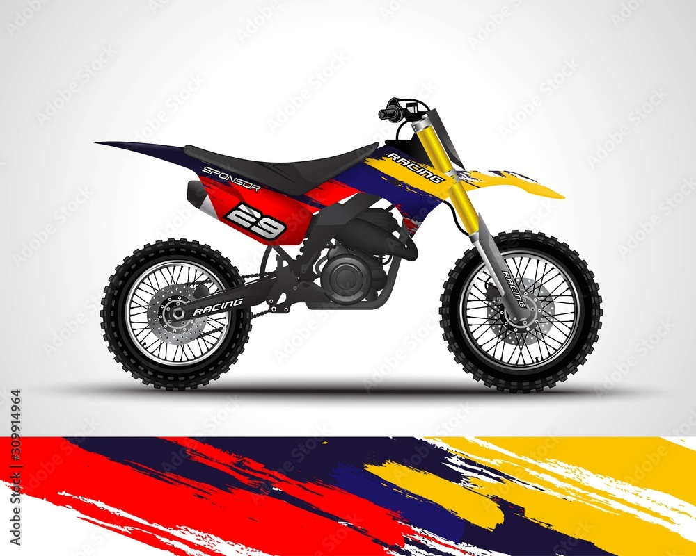 Racing motorcycle wrap decal and vinyl sticker design. Concept graphic abstract background for wrapping vehicle, motorsports, Sportbikes, motocross, supermoto and livery. Vector illustration. Columbia Racing motorcycle wrap decal and vinyl sticker design. Concept graphic abstract background for wrapping vehicle, motorsports, Sportbikes, motocross, supermoto and livery. Vector illustration. Columbia