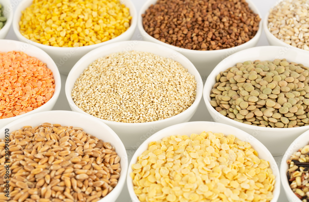 Collection of cereals and beans Collection of cereals and beans