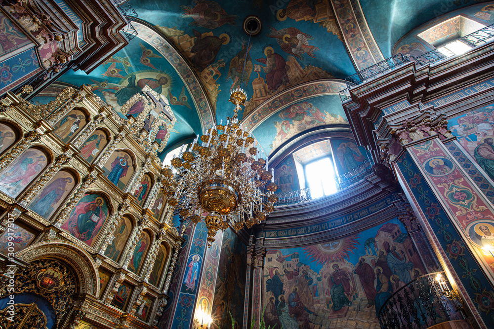 Interior of Holy Transfiguration Cathedral in Vinnytsia, Ukraine
