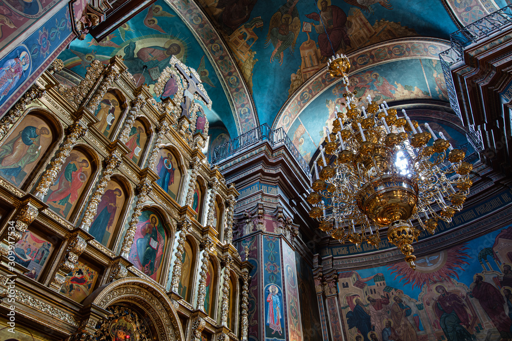Interior of Holy Transfiguration Cathedral in Vinnytsia, Ukraine