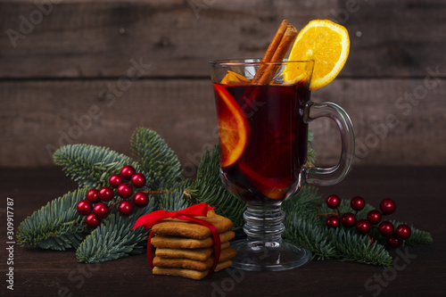 Mulled wine for Christmas photo