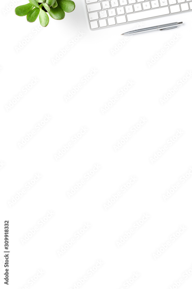 Elegant office desktop with computer accessories. Business background with copyspace Elegant office desktop with computer accessories. Business background with copyspace