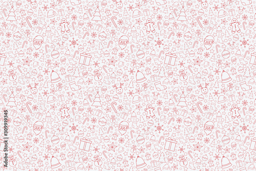 Christmas texture with festive elements. Seamless pattern. Vector Christmas texture with festive elements. Seamless pattern. Vector