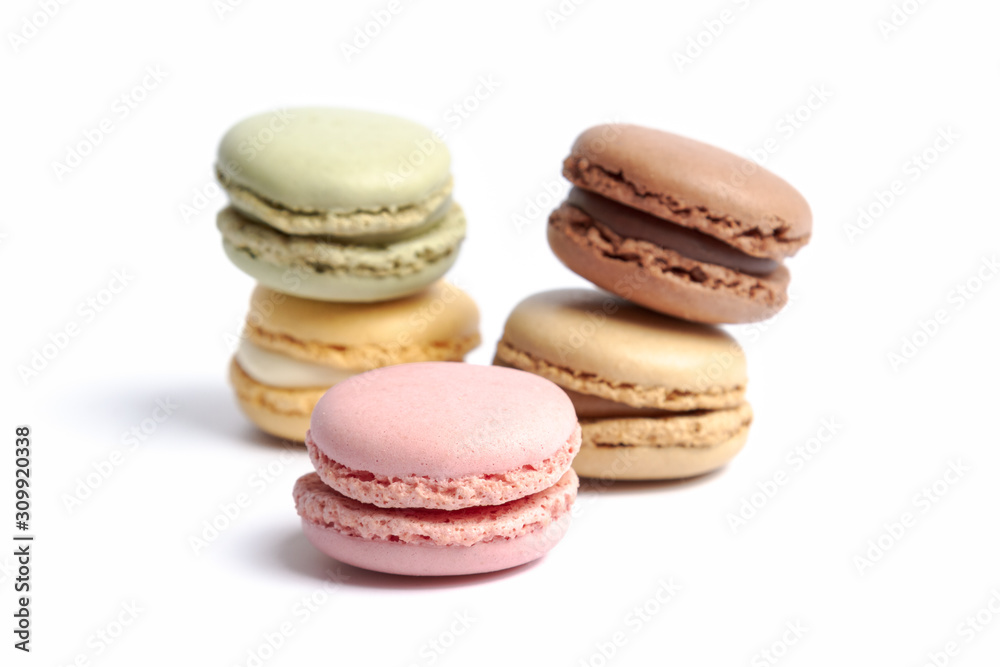 a bunch of macaroons of different colors and tastes