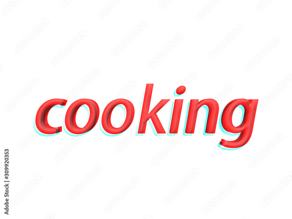 Cooking text 3d