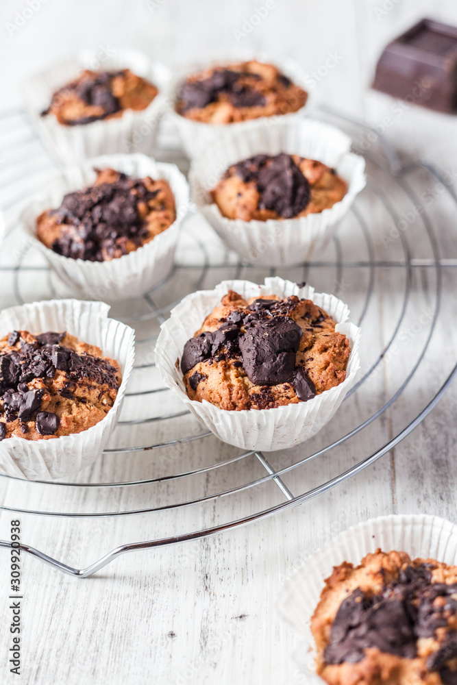 Cupcake with chocolate drops Cupcake with chocolate drops