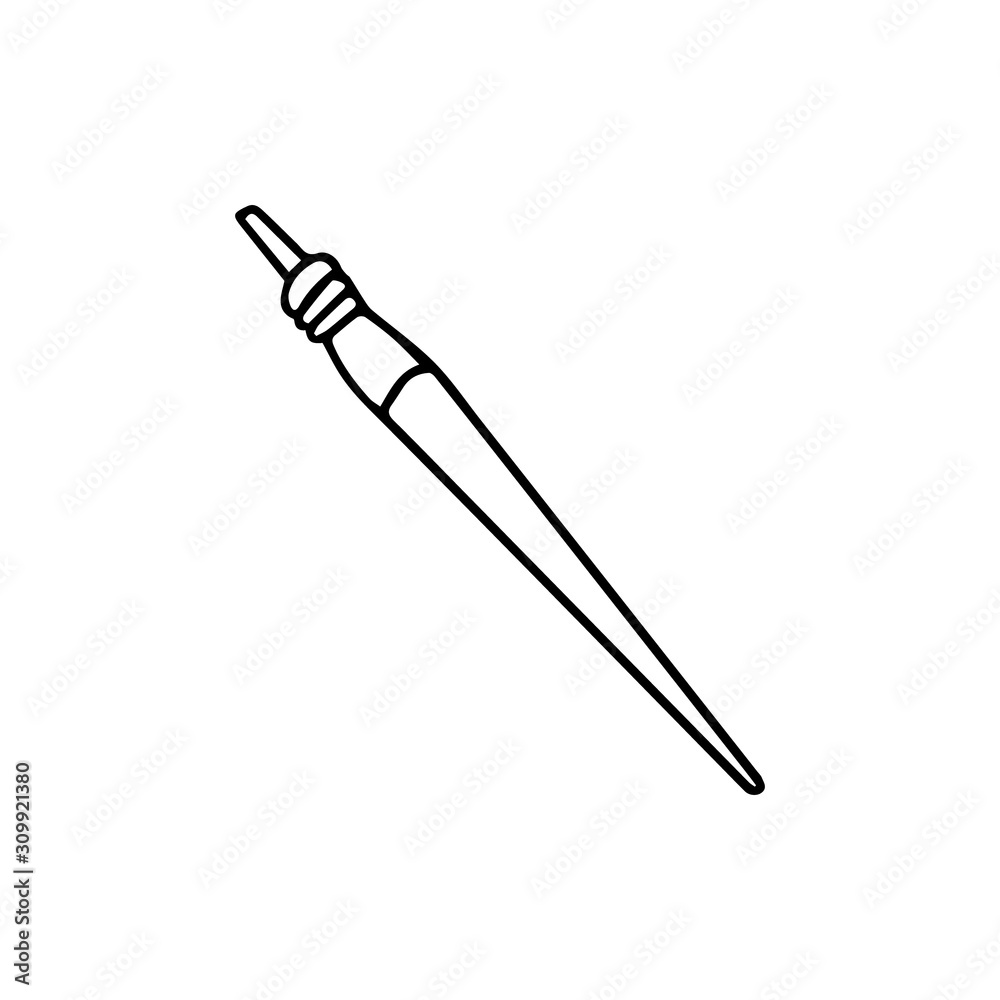 Hand drawn vector illustration in black ink on white background. Spindle in doodle sketch style. Isolated outline. Hand drawn vector illustration in black ink on white background. Spindle in doodle sketch style. Isolated outline.