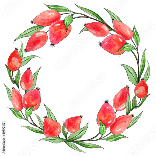 Wallpaper Mural Wreath, frame, berry Torontodigital.ca