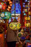 Turkish Lamp or Moroccan Lantern, Eastern style, decorative lamps at store, in Global Village, Dubai, United Arab Emirates