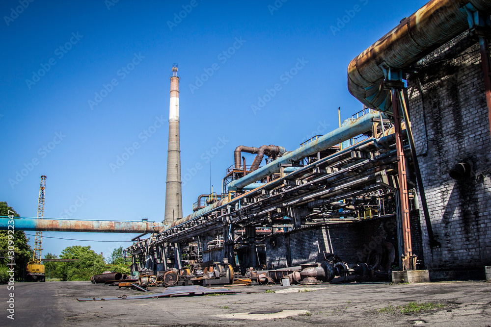 Fototapeta premium factory with chimneys