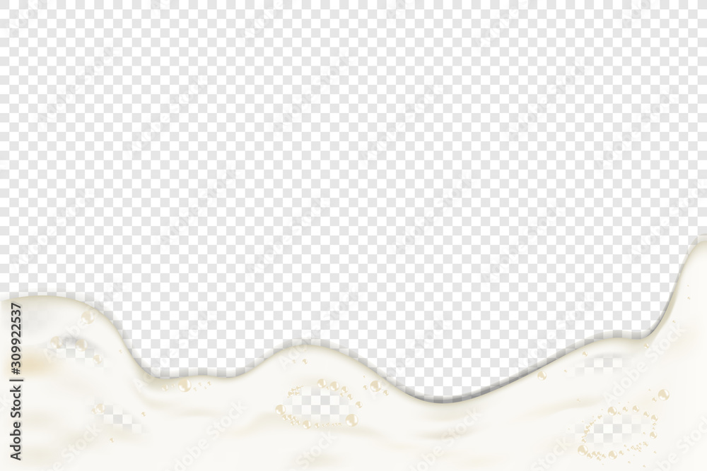 Vector background Realistic  Beer foam  on transparent background. Vector illustration.