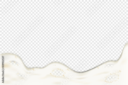 Vector background Realistic  Beer foam  on transparent background. Vector illustration.