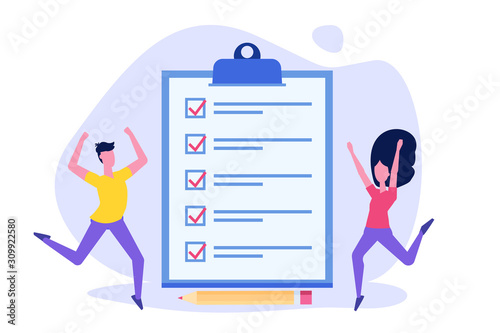 Effective time management. People completed business plan. Team