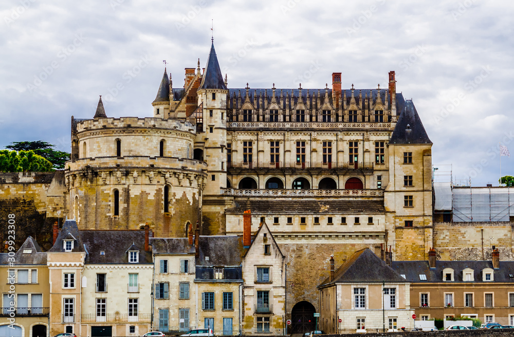Amboise Castle in Loire Valley, Touraine region, France.