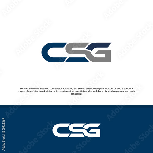 CSG initials for service companies, service group logos, combined overlap logo letters