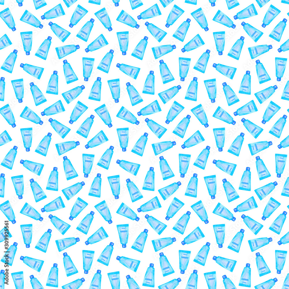 Seamless pattern of cream on a white background