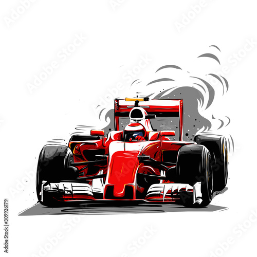 red sport car F1