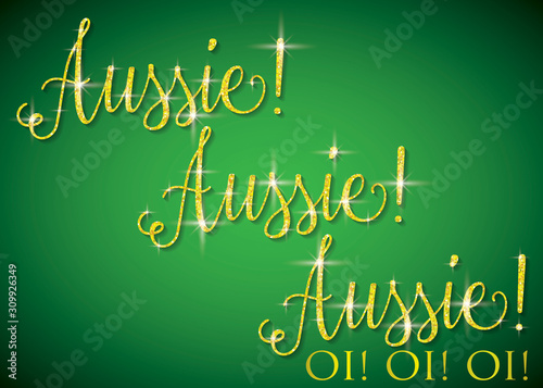 Wallpaper Mural Shiny iridescent glitter Australia text in vector format. Torontodigital.ca