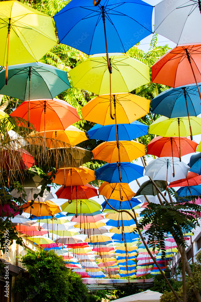 Umbrellas on a row Umbrellas on a row