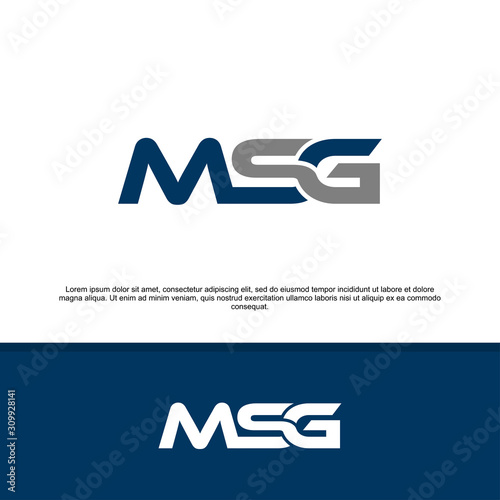 MSG initials for service companies, service group logos, combined overlap logo letters