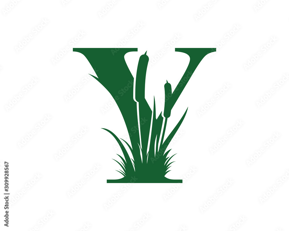 Letter Y with Reeds Grass Logo Vector 001 Letter Y with Reeds Grass Logo Vector 001