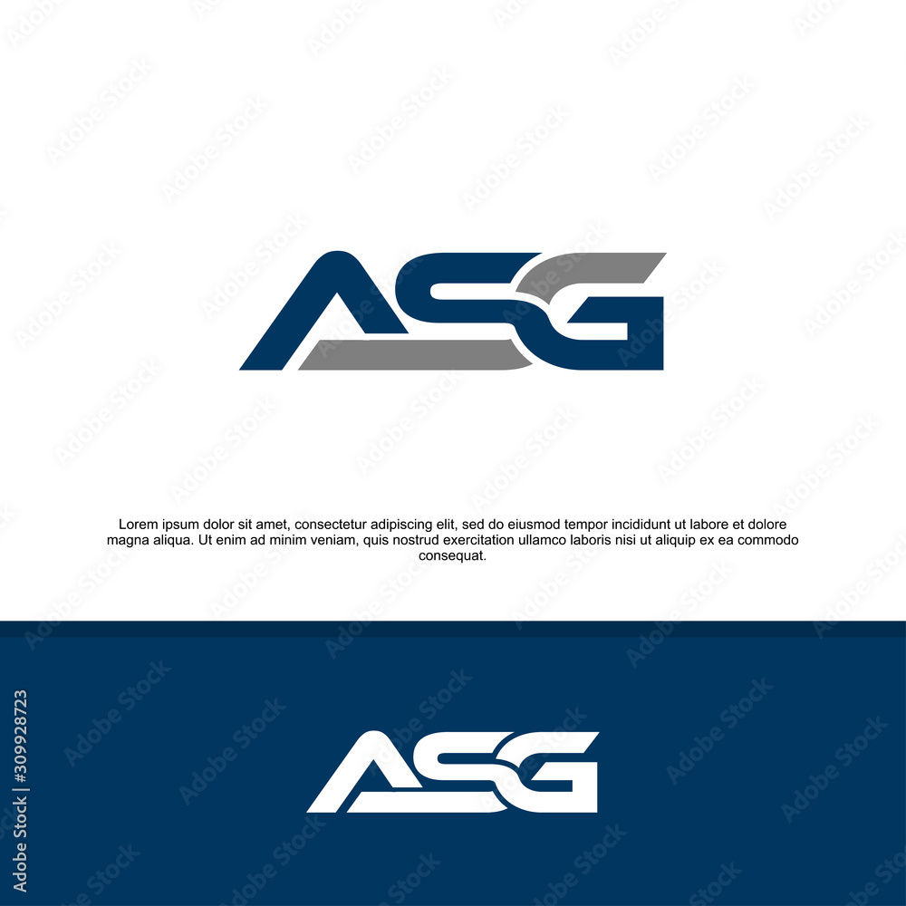 ASG initials for service companies, service group logos, combined overlap logo letters