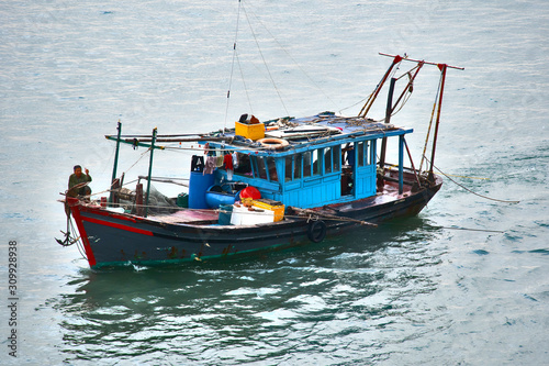 Local Fishing Boat in Ha Long Bay, Vietnam