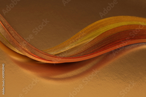 Abstract backgound. Gold (bronze) wave texture paper.